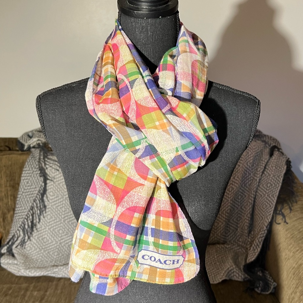 Coach Multicolor Logo Scarf